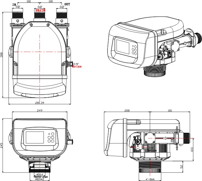 DR10-1 control valve dimensions